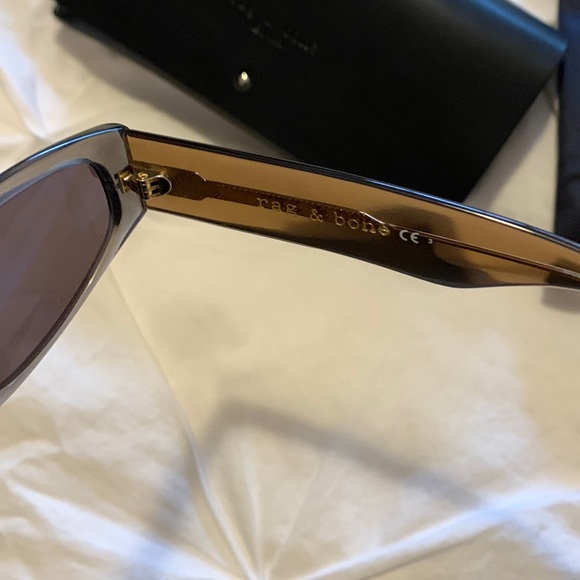 Rag & Bone Unisex Full Frame Clear/Gray Sunglasses - Picture 5 of 5